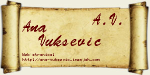 Ana Vukšević vizit kartica